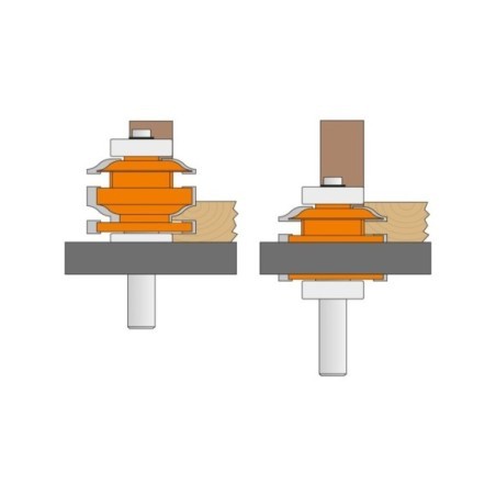 Set di frese per incastri maschio/femmina